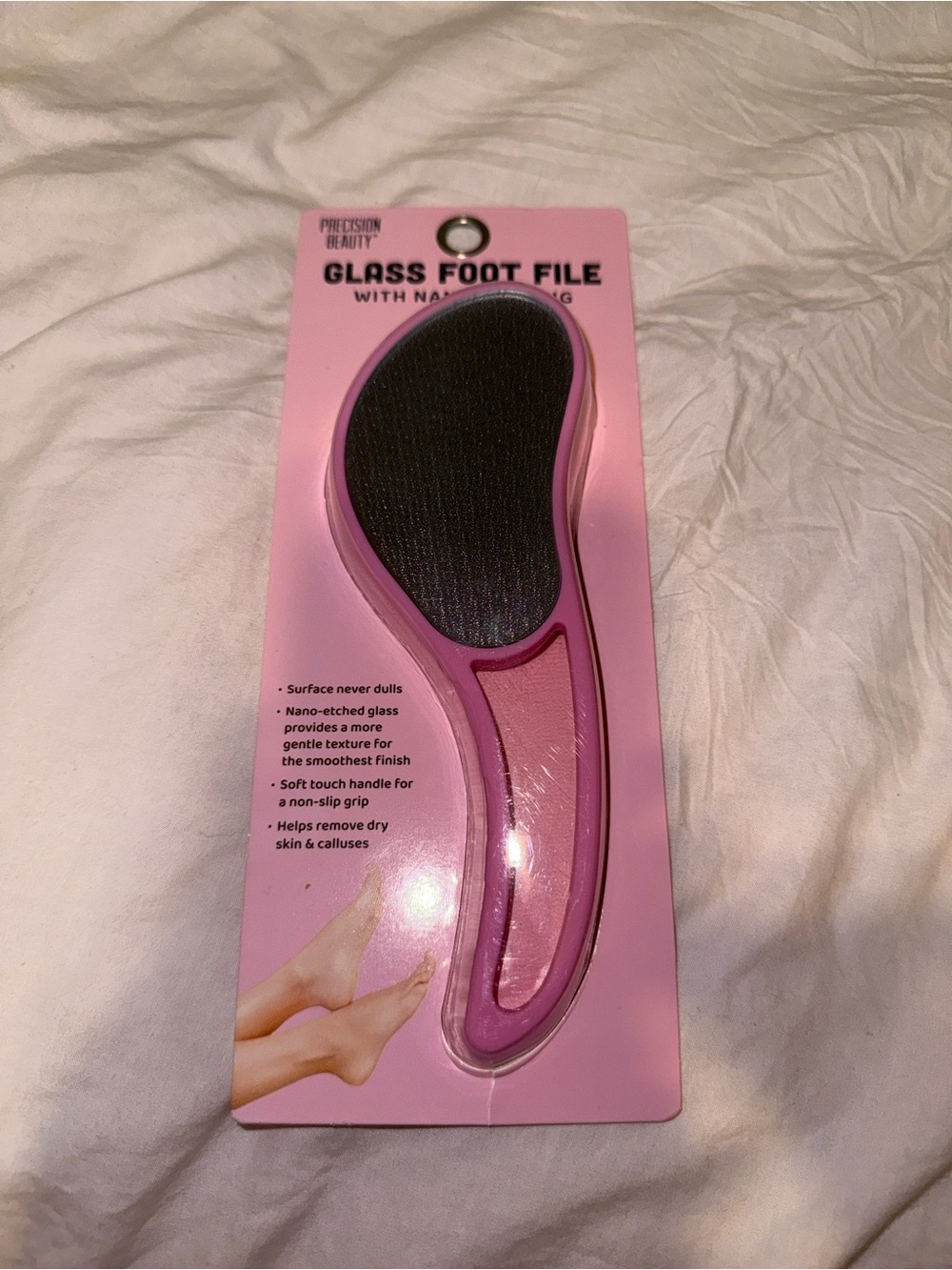 Pink Glass Foot File - Soft Touch Handle - Picture 3 of 4